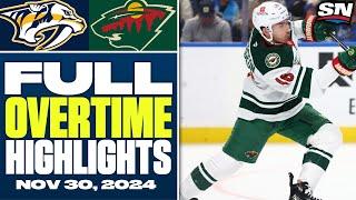 Nashville Predators at Minnesota Wild | FULL Overtime Highlights - November 30, 2024