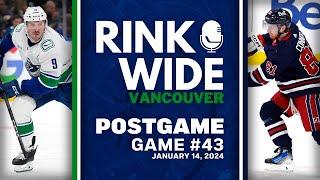 RINK WIDE POST-GAME: Vancouver Canucks at Winnipeg Jets | Game 43 - Jan. 14, 2025