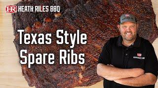 Texas Style Spare Ribs Recipe on the Outlaw Patio Smoker | Heath Riles BBQ