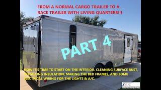 Cargo trailer to a race trailer with a living quarters/camper style conversion Part 4