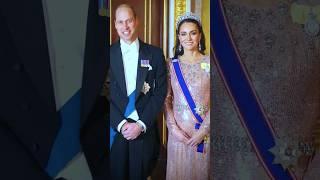 Catherine sparkles in sequins, tiara at Crown Prince of Jordan’s royal wedding reception w/ William