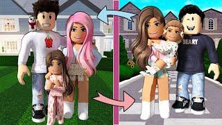 WE DID A FAMILY SWAP FOR 24 HOURS | Roblox Roleplay | Bloxburg Family