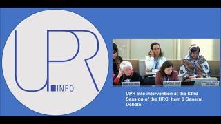 UPR Info on the 52nd Session of the HRC