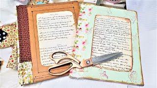 How To Make a Junk Journal with Full Size Pages! No Folding! Sew & No-Sew Way Tutorial Paper Outpost