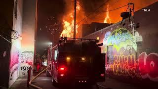 Downtown LA Commercial Fire - LAFD