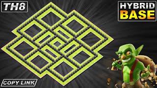 NEW BEST TH8 HYBRID Base 2020!! COC TH8 base with Copy Link - Clash of Clans