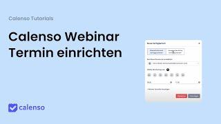 Calenso Webinar - Termine einrichten