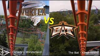 Canada's Wonderland Vortex vs Kings Island Bat Side-by-Side POV