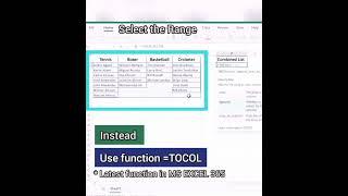 How to use TOCOL function in Microsoft Excel#excel #exceltips #shorts #viral #viralvideo #shortvideo