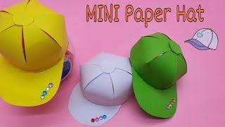 Origami diy, papercraft miniature hat, mini hat paper tutorial, cute mini cap, easy paper cap