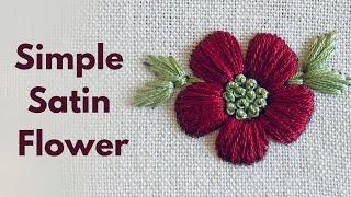 Satin  Flower  | Satin Stitch Flower | Embroidery | Afeei | Embroidery By Afeei