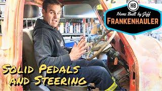 Solid Mounting the pedals and steering- 1954 Ford F600 Car Hauler Build part 20