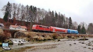 Eine E-Lok bei der Südostbayernbahn  Die Biathlon Verstärker mit BR 111 & Bahnland Bayern DoSto