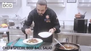 Chefs Special Beef Ball Salad. Chef Daniel