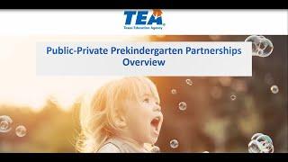 Public Private Prekindergarten Partnerships Overview Webinar