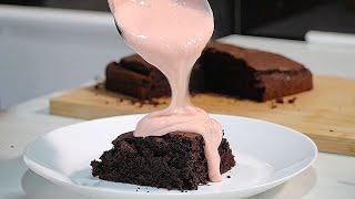 OLD SCHOOL CHOCOLATE Sponge and PINK Custard  CLASSIC UK school dessert