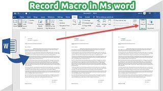 How to Record Macro in Ms word 2019 || Record Macro in a word