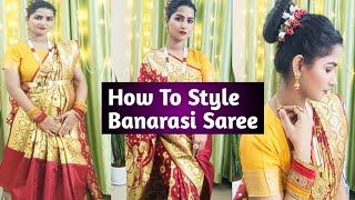 How To Style Banarasi Saree | TIPS AND TRICKS | Priya Jai Singh #saree #banarasisaree #tipsandtricks