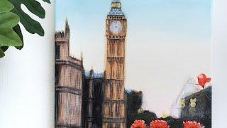 Spring in the city-London Acrylic painting #colorbyfeliks #acrylicpainting #springinlondon #spring