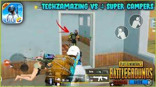 Techzamazing VS 4 Super Campers | PUBG MOBILE LITE Gameplay