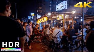 4K HDR // Japan night walk in Fukuoka, Kyushu