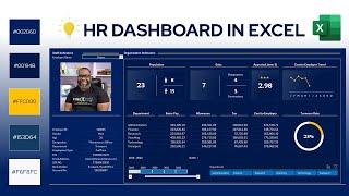 Create an interactive HR Dashboard in Excel using Power Query, Power Pivot and PivotTables.