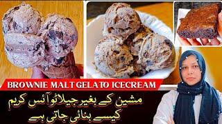 Brownie Malt Gelato Icecream Recipe Without Machine By Chef Life With Chef Nazia