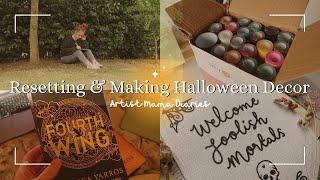  Resetting & Making Halloween Decor ft. HTVRONT  | Artist Mama Diaries  | Studio Vlog