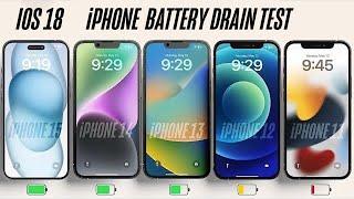 iOS 18 iPhone 15 vs 14 vs 13 vs 12 vs11 Battery Drain Test