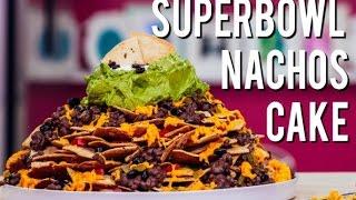 Best Superbowl Snack: A FULLY LOADED Nachos CAKE! With Cinnamon tortilla chips, chocolate and icing!