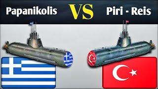 Turkish Reis Class Submarine VS Greek Papanikolis Submarine