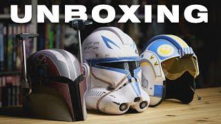 Star Wars Collection Essentials! Hasbro Black Series Carson, Sabine, Captain Rex Helmet Unboxings