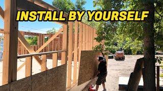 How To Install OSB Sheathing on Standing Walls (Cabin Project)