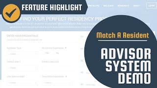 Match A Resident | Residency Advisor System Demo - 2020