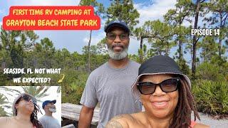 FINALLY RV CAMPING AT GRAYTON BEACH STATE PARK! + BIKE RIDE TO SEASIDE, FL #rvcamping #floridalife