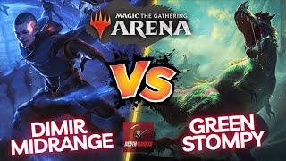 MTG Arena Foundations Standard Gameplay - Dimir Midrange VS Mono-Green Ghalta Stompy Matchup