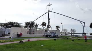 Losberger structure - Flying in a 25m arch on a tent structure