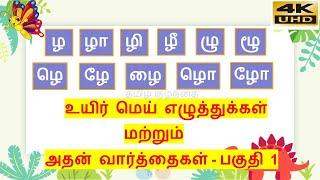 தமிழ்-ழ வரிசை உயிர் மெய் எழுத்துக்கள்-பகுதி 1(ழ முதல் ழோ வரை)/ za varisai uyir mei eluthukkal 4K UHD