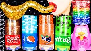 ASMR RAINBOW DRINKS *BOBA TEA PUSH POP JELLY, CANDY, FROG EGGS, BIRD GLASS, 신기한 물 먹방 EATING SOUNDS