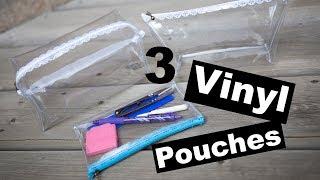 3 different Vinyl Zipper pouches