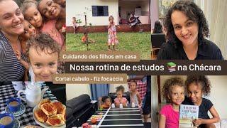 CORTEI O CABELO NESSE VLOG - preparei focaccia na Chácara - FUI PARA MARINGÁ almoçar no SENAC