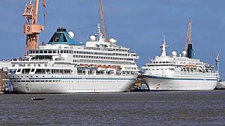 Kreuzfahrtschiffe MS ALBATROS & AMERA für Emder Werft liners waiting for Emden shipyard