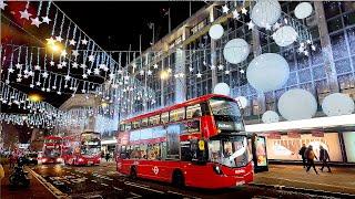 2024 Best London Christmas Lights Tour | REGENT STREET, OXFORD STREET Lights & Displays [4K]