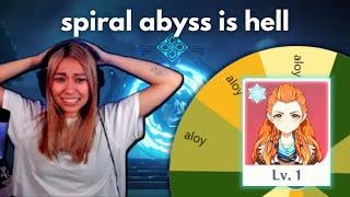 spiral abyss but a wheel picks my team.. because i hate myself