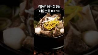 창동역 주변 음식점 5월 매출순위 탑10 #음식점창업 #창업 #음식점 #매출