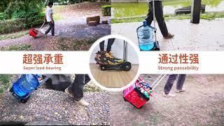 Folding Trolley Luggage Cart with 4 Wheels Lightweight Collapsible and Portable Dolly for Travel