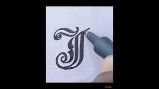 "F" /Gothic calligraphy/shorts