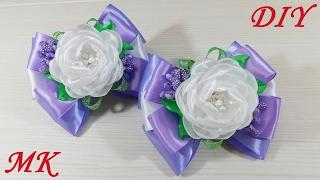 Trim the spring bow with a flower. kanzashi MK