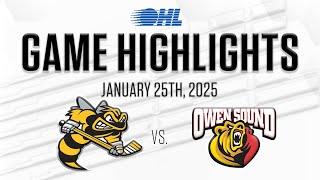 OHL Highlights: Sarnia Sting @ Owen Sound Attack Jan. 25, 2025