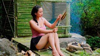 The girl solo Bushcraft , Unforgettable 2 Day Remote River Camping Adventure | Oanh Green Forest